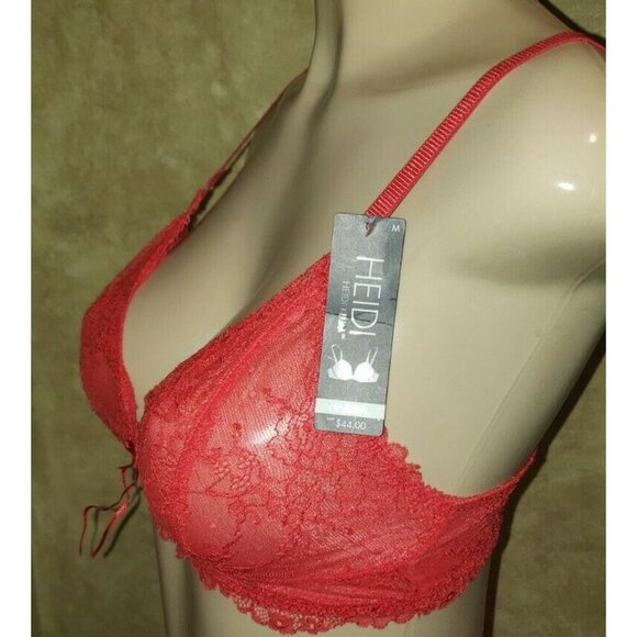 Heidi Klum Natural Lift Lace Red Bra Size M - Picture 2 of 3
